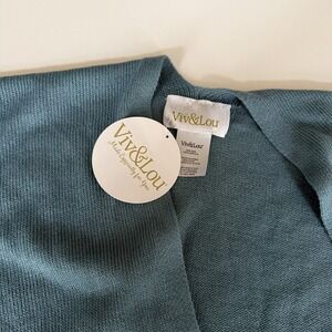 Viv & Lou Blue Kimono Ruana Open Front One Size NWT.      3958